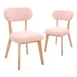 CangLong Set of 2 Velvet Dining Chairs with Metal Legs for Living Room,Kitchen,White