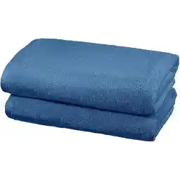 AmazonBasics Quick Dry Bath Towel Set of 2, ABQD-2B-LB, Cotton, Lake Blue