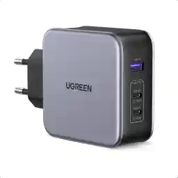 UGREEN Nexode 140W USB C شارژر PD 3.1 USB C منبع تغذیه GaN 3 پورت PD شارژر سازگار با MacBook Pro/Air، Dell XPS، iPhone 15 Pro Max/ 15/14 Pro Max/Pro/14، Galaxy S23 Ultra/S23+، Steam Deck و غیره