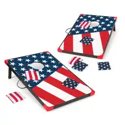 EastPoint Sports Cornhole Game Set Bean Bag Toss MDF - 2' W x 3' L - Built-In Storage, Convenient Carry Handles and 8 Premium Bean Bags
