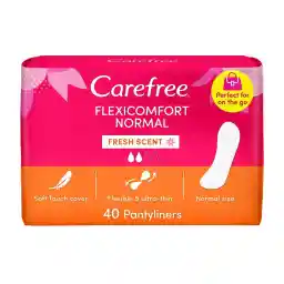 Carefree Daily Panty Liners, FlexiComfort, Fresh Scent, Pack of 40