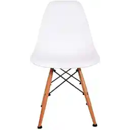 Mahmayi Ultimate Eames Style DSW Plastic Dining Chair - Sleek White Finish, Modern Kitchen Seating with Ergonomic Design, Contemporary Home Furniture for Comfortable Dining Experience