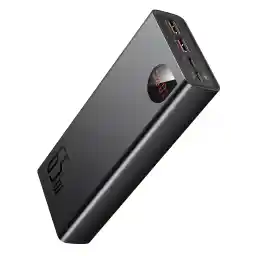 باتری خارجی Baseus، شارژر قابل حمل USB C 65W 20000mAh، باتری PD 3.0 QC 4.0 با سه خروجی، شارژ سریع با نمایشگر LED برای iPhone 12 11 XS Samsung S20 Macbook iPad Pro