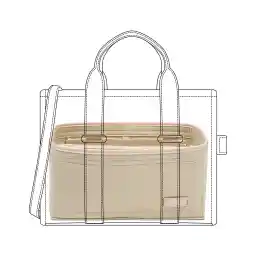 Doxo Purse Organizer Insert for Handbags & Base Shaper Combination,Tote Bag Organizer Insert with 6 Sizes,Compatible with LV Speedy 25 & Neverfull PM and More(M-Beige)