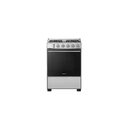 Hisense HFG60121X 60 cm Freestanding Gas Cooker, 4 Gas Burners with Flame Failure Device, Cast Iron Pan Support, Stainless Steel, 1 Year Warranty