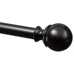 Amazon Basics 2.54 centimeters Curtain Rod with Round Finials, 1-Pack, 182.8 - 365.7 centimeters, Black