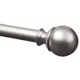Amazon Basics 2.54 centimeters Curtain Rod with Round Finials, 1-Pack, 91.4 to 182.8 centimeters, Nickel
