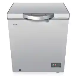 TCL Chest Freezer with Mechanical Control, Super Freezing Function, Storage Basket, External Handle with Lock, 1 Year Warranty, Silver - TCL-188CF 188L