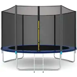 Enklov Trampoline, Kids Outdoor Trampolines Jump Bed With Safety Enclosure Exercise Fitness Equipment (10Ft)