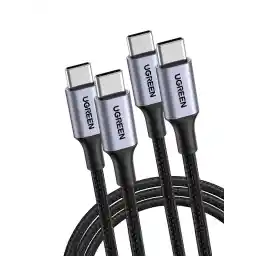 UGREEN 100W USB C با کابل USB C 2pcs PD3.0 PPS USB-C oplaadkabel 5A/20V compatibel met 2023 MacBook Pro M2 MacBook Air M2 iPad Pro 2022 Galaxy S23 Ultra Pixel 7 Steam Deck enz. (2 متر)