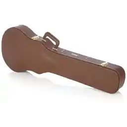 Gator Cases Deluxe Wood Case for Les Paul Electric Guitars; Brown Exterior (GW-LP-BROWN)
