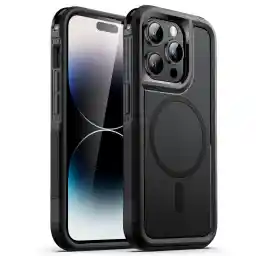 JETech Case for iPhone 14 Pro 6.1-Inch Compatible with MagSafe, Heavy Duty Dual-Layer Rugged Protection, Shockproof Protective Tough Phone Magnetic Cover (Black)