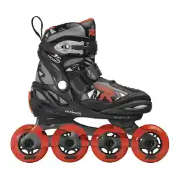 Roces MOODY Inline Skates for Teens – Black/Sports Red EU 36–40 | Adjustable Roller Skates with Anatomical Padding, ABEC 5 Bearings & 82A PU Wheels (400855/00002-36)