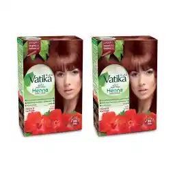 Vatika Naturals Henna Hair Color 6 X 10 g (pack of 2) | Burgundy Color for Healthy & Nourished Hairs | Ammonia Free | For Women