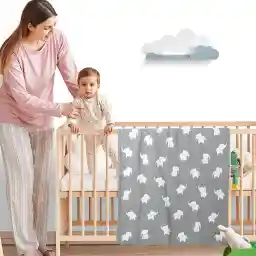 Nurtur Soft Baby Blankets for Boys & Girls - Blankets Unisex for Baby. 100% Combed Cotton, Soft Lightweight Fleece for Bed, Crib, Stroller & Car Seat - Anchor/Dark Grey