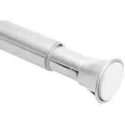 Amazon Basics Tension Curtain Rod, Adjustable 60.9 - 91.4 cm Width - Chrome, Classic Finial