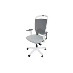 Mahmayi 068 Fulkrum Mid Back Mesh Chair for Office Home Living Room Chair, Conference Chair - White, Pearl-White, MF-068MB-CHR-WHT, Ergonomic Medium Back