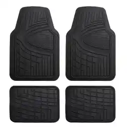 FH Group F11311Black Universal Fit Heavy Duty Rubber Black Automotive Floor Mats Fits Most Cars, Suvs, And Trucks, Full Set Trim To