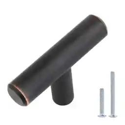 Amazon Basics T-Bar Cabinet Knob, 1/2-Inch Diameter, 2-Inch Length (3-Inch Hole Center), Oil Rubbed Bronze, 10-pack