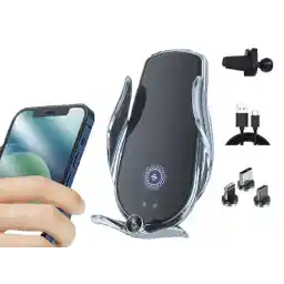 XXAAN 15W Fast Wireless Car Charger Phone Holder with 360° Rotation and Auto-Clamping, Compatible with All Phones including iPhone and Samsung