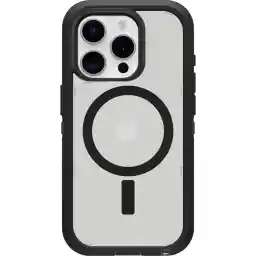 OtterBox Defender XT-hoes voor iPhone 15 Pro met MagSafe, schokbestendig, valbestendig, ultrarobuust, 5x getest volgens militaire standaard, Transparent/Zwart, Zonder Verpakking