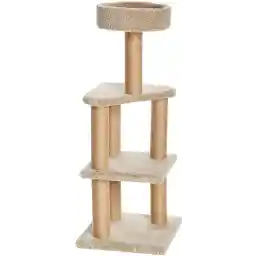 Amazon Basics Cat Activity Tree Tower with Scratching Posts, Condo for Indoor Use - 17.7 x 45.9 inches, Beige