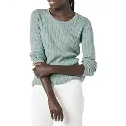 Amazon Essentials Women's Lightweight Long-Sleeve Cable Crewneck Sweater (Available in Plus Size)