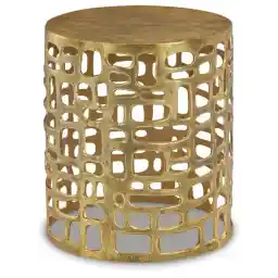 Signature Design by Ashley Gracylee Contemporary Geometric Aluminum 19" Accent Table, Gold