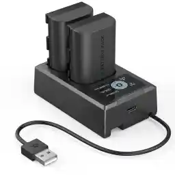 SMALLRIG Vervangende Camerabatterijen voor Canon LP-E6NH (2 stuks) & LCD-Schermopladerset, Oplaadbare Batterij voor Canon R7 R5 R6 R 5DII III IV 6D 6D II 7D 7D II 60D 70D 80D 90D - 3821