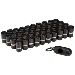 Amazon Basics Dog Poop Bags With Dispenser and Leash Clip, Unscented, Standard, 600 Count, 40 Pack of 15, Black, 33 x 22.8 centimeters