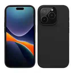 کیس kwmobile سازگار با آیفون 15 پرو - قاب TPU باریک با پوشش نرم - مشکی