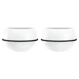 Amazon Basics Wall Planter, Round - White/Black (2-Pack)