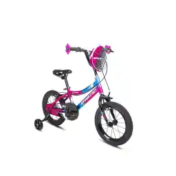 Spartan 14" Twilight Girls Bicycle with Training Wheels – Steel Frame, Adjustable Seat & Handlebar, Rear Mudguard – First Bike for Ages 3–5 – Pink & Purple with Sparkly Twilight Design | SP-3165