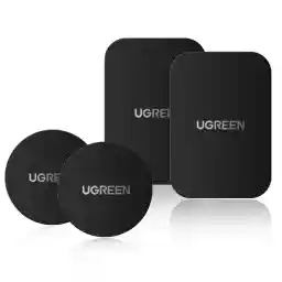 UGREEN Metal Plate Magnetic Patch Sticker(4 Pack), Universal Conversion Kit Pad Thin for Phone Case Fit for iPhone 16/15/14/13/12/11/X Series, Samsung S25/24/23/22/21/20, Black 2 Round 2 Rectangle