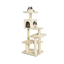 Amazon Basics Extra Large Cat Tree Tower with Condo - 24 x 56 x 19 Inches, Beige
