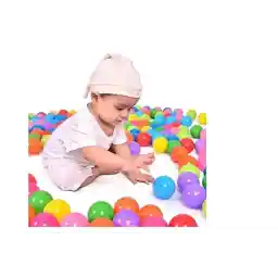 SKY-TOUCH 100 Pieces Each Pack of Soft and Colorful Plastic Ocean Balls, Ideal to fill Indoor and Outdoor Playpen, Ball Pits and Playhouse for Babies, Toddlers and Kids (Item Diameter:5.5cm)