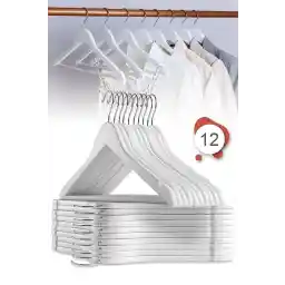 ESTİ 12 Pieces - چوبی لباس و آویز لباس سفید