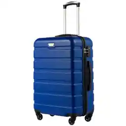COOLIFE Large Suitcase 28 Inch Carry on Hand Travel Trolley Luggage Bag ABS Lightweight Hard Shell with TSA Lock and Durable 4 Spinner Wheels (Blue, L)