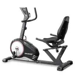 SPARNOD FITNESS Sparnod SRB-31 Recumbent Exercise Bike 8 Resistance Levels, 6Kg Flywheel, LCD Display, Heart Rate Monitoring, 100kg Capacity, Adjustable Seat/Pedals, Non-Slip Footpads, Phone Holder.