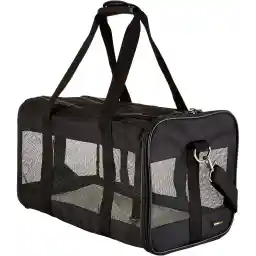 Amazon Basics Soft-Sided Mesh Pet Travel Carrier, Large, Black