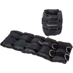 Amazon Basics Adjustable 5 Pound Ankle And Leg Weights - Set Of 2, 14 X 6 Inches, Black