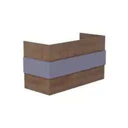 Mahmayi REC1-RDSK-TDODG REC-1 Reception Desk For Front Office Desk, Premium Quality Office Reception Desk (Truffle Davos Oak-Dust Grey)