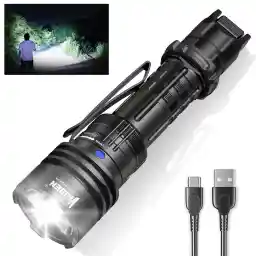 WUBEN L50 Rechargeable Flashlights, USB Tactical flashlights 1200 high lumens, Super Bright IP68 Waterproof LED flashlights, EDC Pocket Flashlights 5 Modes for Emergency, Rescue, Inspection, Hunting