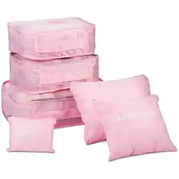 6 Piece Organizer Packing Bag With Laundry Pouch, Pink