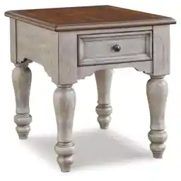 Signature Design by Ashley Lodenbay Classic Farmhouse End Table with 1 Drawer, Antique Gray & Brown