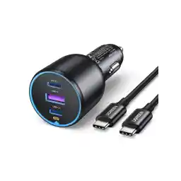 UGREEN 130W Type C Car Fast Charger for iPhone 17, 3-Port Macbook USB Car Power Adapter With 100W USB C Cable, Automobile Charger for Samsung S25 Series, iPhone, Steam Deck, Macbook, Laptops, Tablets