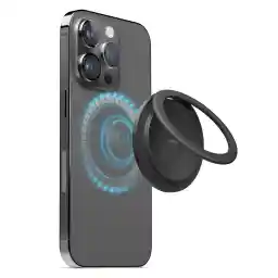نگهدارنده حلقه مغناطیسی تلفن elago سازگار با MagSafe - قابل چرخش 360 درجه، پایه چرخشی قابل تنظیم، قابل جابجایی و شارژ بی سیم سازگار با آیفون 15، 14، 13، سری 12 (مشکی)