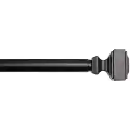 Amazon Basics 1 wall curtain rod with square finials, 36 to 72, nickel