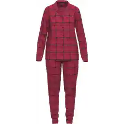 TOM TAILOR Flanell - Dames Doorknooppyjama - Rood - Maat M