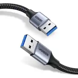 UGREEN USB 3.0 A to A Cable 0.5M 5Gbps USB Male to Male Cord Nylon Braided Wire for Data Transfer Compatible with Hard Drive Enclosures, Printers, Modems, Cameras